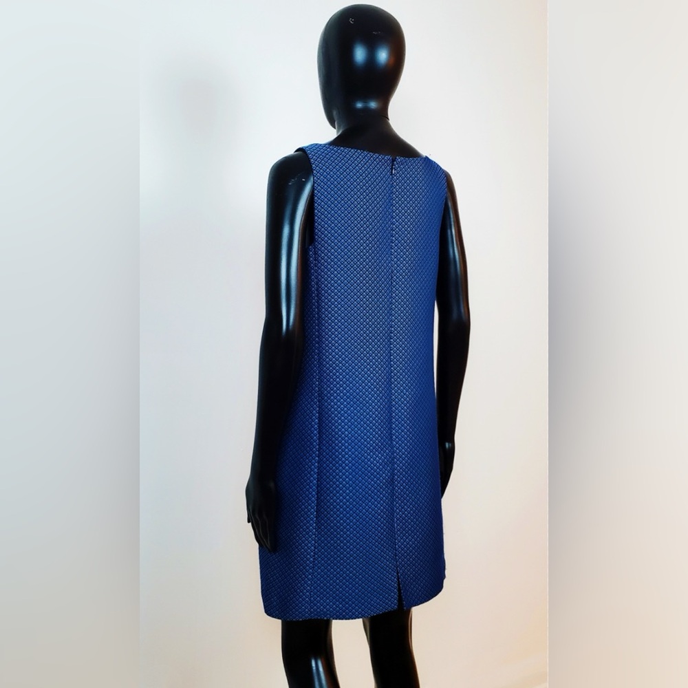 Club Monaco Monogram Diamond 3D Print Shift Dress Dark Blue - Picture 6 of 7